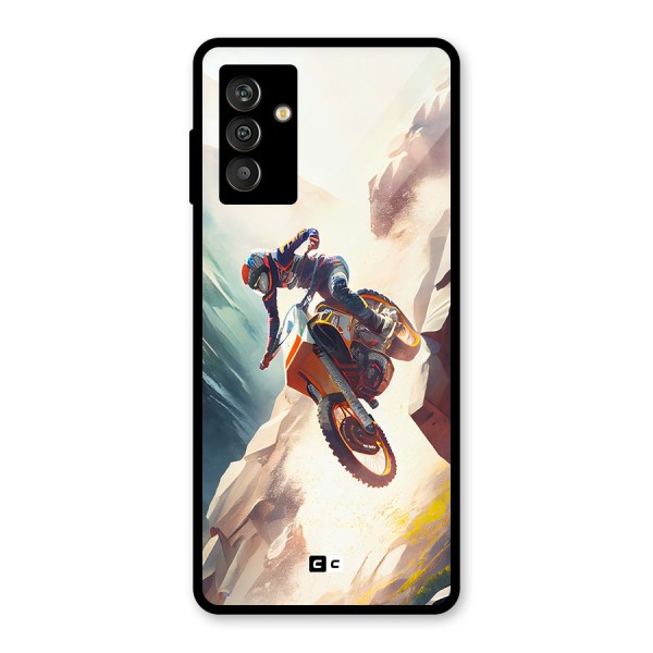 Mountain Biker Glass Back Case for Galaxy M13