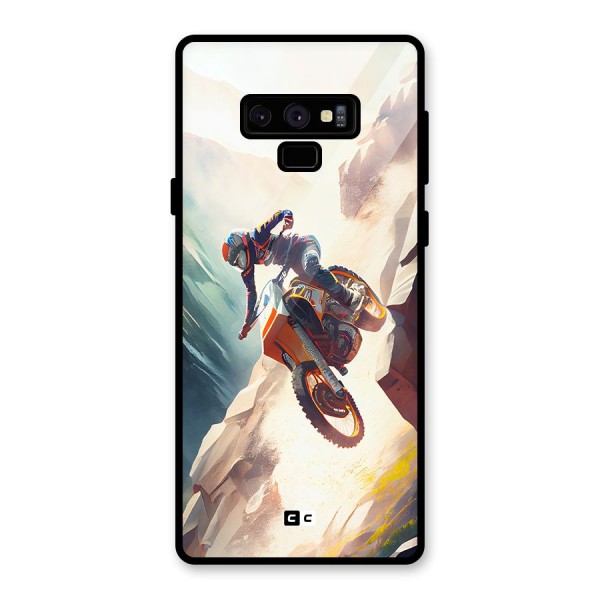 Mountain Biker Glass Back Case for Galaxy Note 9