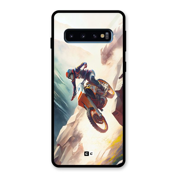 Mountain Biker Glass Back Case for Galaxy S10