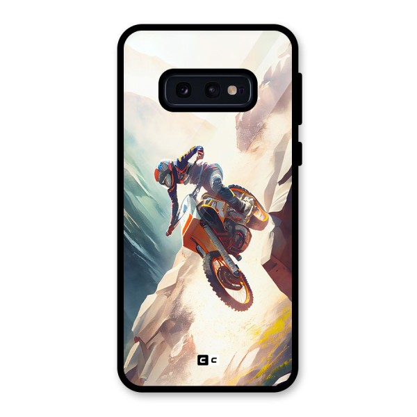 Mountain Biker Glass Back Case for Galaxy S10e