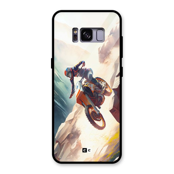 Mountain Biker Glass Back Case for Galaxy S8