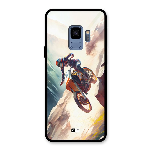 Mountain Biker Glass Back Case for Galaxy S9