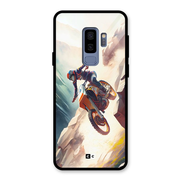 Mountain Biker Glass Back Case for Galaxy S9 Plus