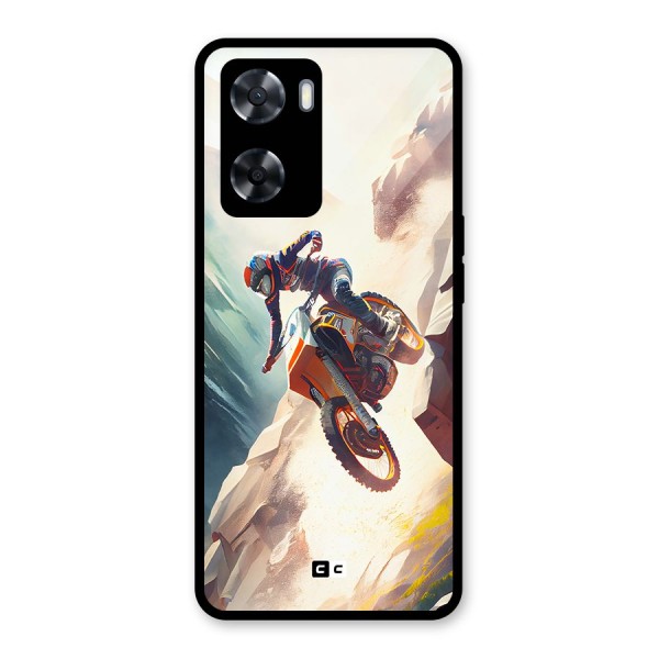 Mountain Biker Glass Back Case for Oppo A57 2022