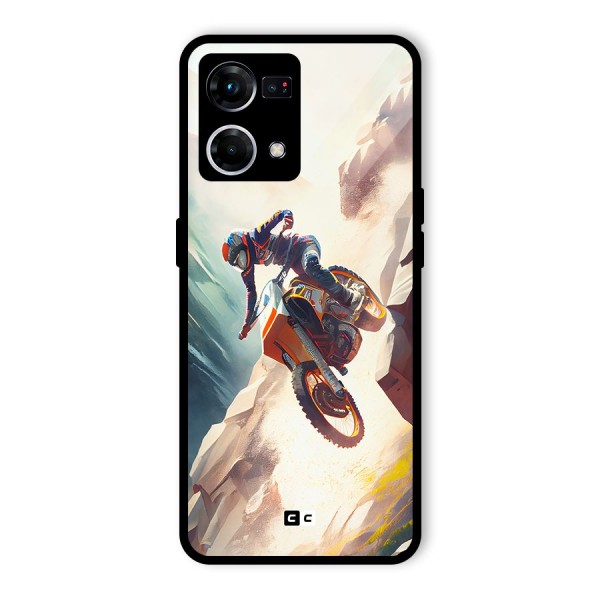 Mountain Biker Glass Back Case for Oppo F21 Pro 5G