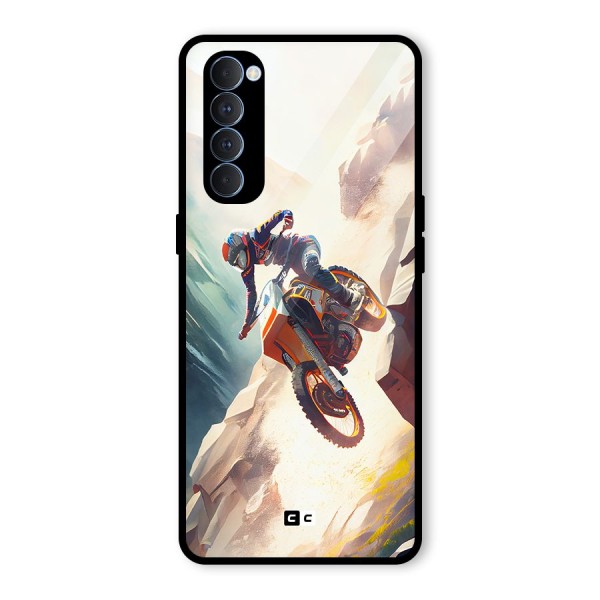 Mountain Biker Glass Back Case for Oppo Reno4 Pro