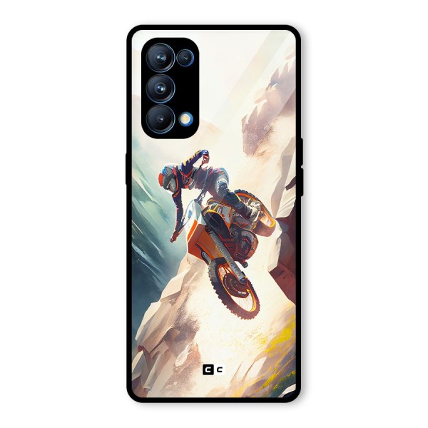 Mountain Biker Glass Back Case for Oppo Reno5 Pro 5G