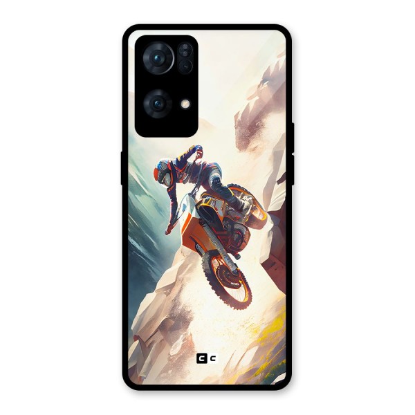 Mountain Biker Glass Back Case for Oppo Reno7 Pro 5G