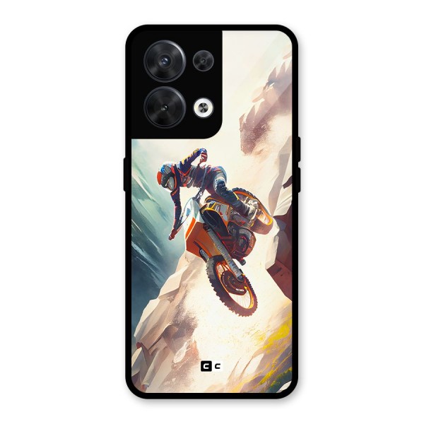 Mountain Biker Glass Back Case for Oppo Reno8 5G