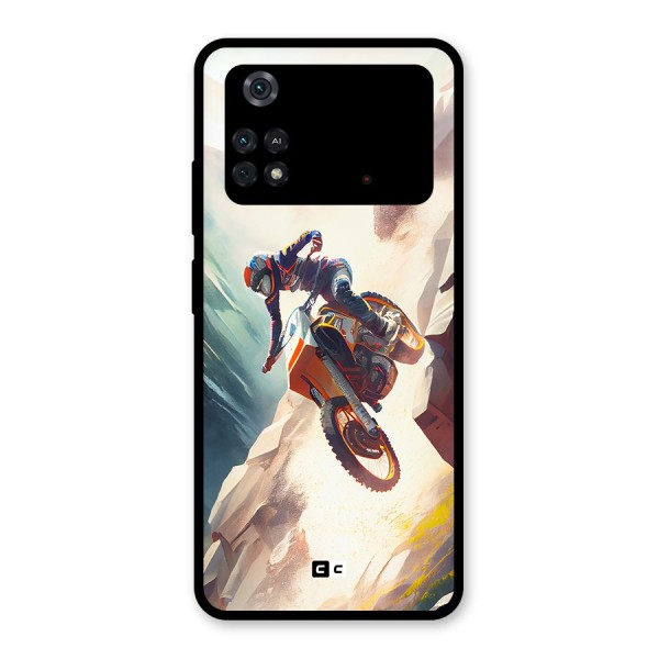 Mountain Biker Glass Back Case for Poco M4 Pro 4G