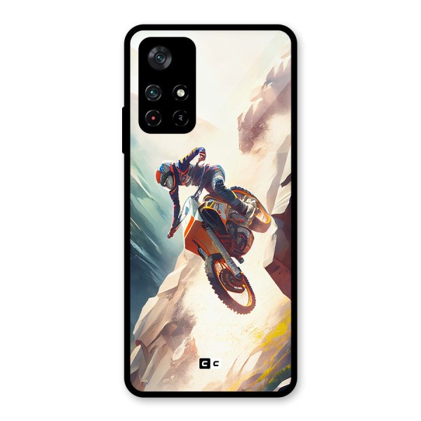 Mountain Biker Glass Back Case for Poco M4 Pro 5G