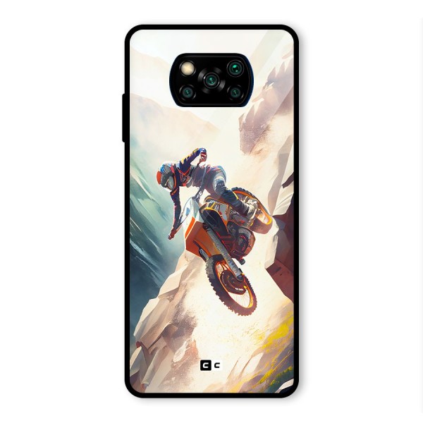 Mountain Biker Glass Back Case for Poco X3 Pro