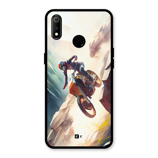 Mountain Biker Glass Back Case for Realme 3