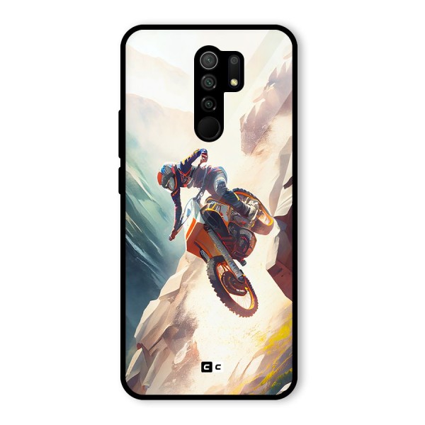 Mountain Biker Glass Back Case for Redmi 9 Prime