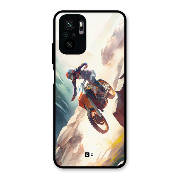 Mountain Biker Glass Back Case for Redmi Note 10