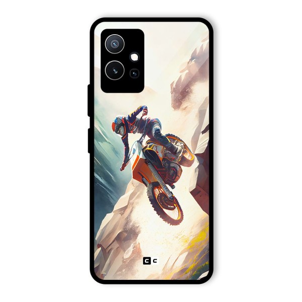 Mountain Biker Glass Back Case for Vivo T1 5G