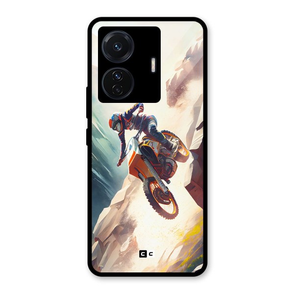 Mountain Biker Glass Back Case for Vivo T1 Pro