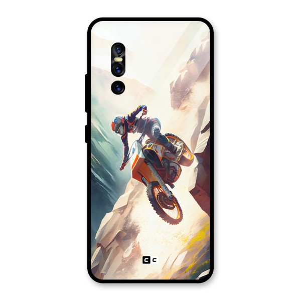 Mountain Biker Glass Back Case for Vivo V15 Pro