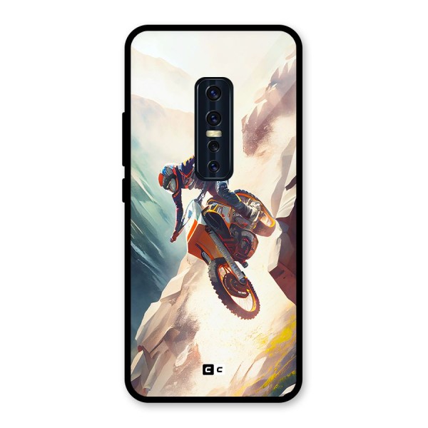 Mountain Biker Glass Back Case for Vivo V17 Pro