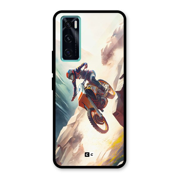 Mountain Biker Glass Back Case for Vivo V20 SE