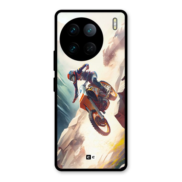 Mountain Biker Glass Back Case for Vivo X90 Pro