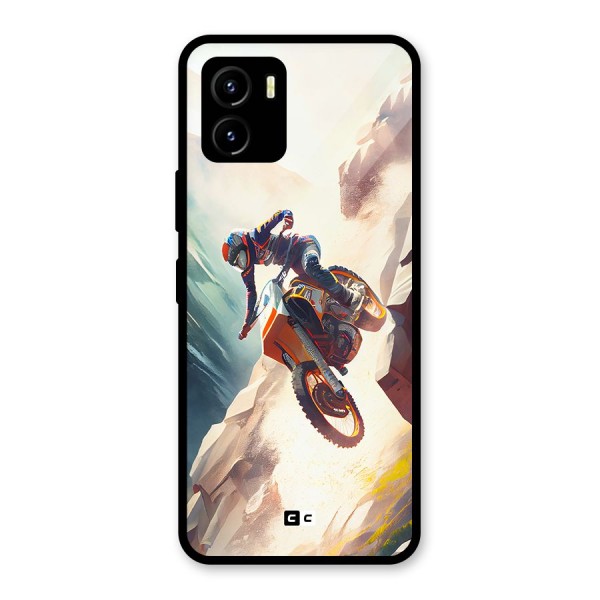 Mountain Biker Glass Back Case for Vivo Y15s