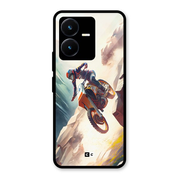 Mountain Biker Glass Back Case for Vivo Y22