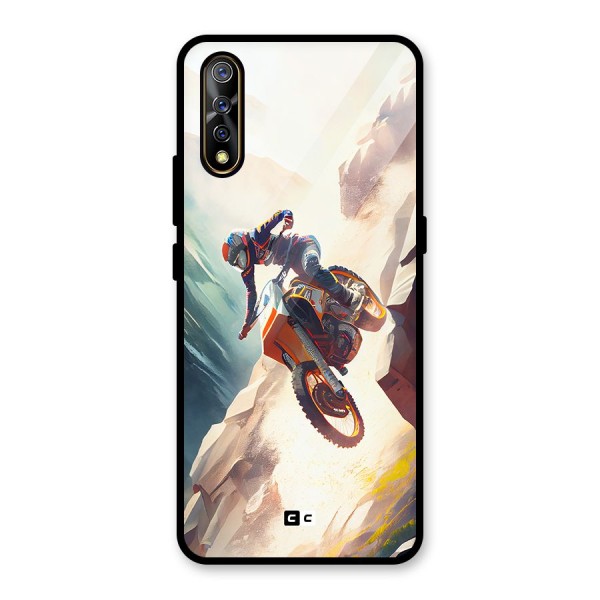 Mountain Biker Glass Back Case for Vivo Z1x