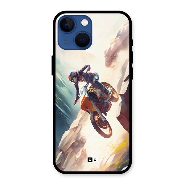 Mountain Biker Glass Back Case for iPhone 13 Mini