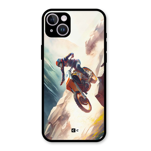 Mountain Biker Glass Back Case for iPhone 14 Plus