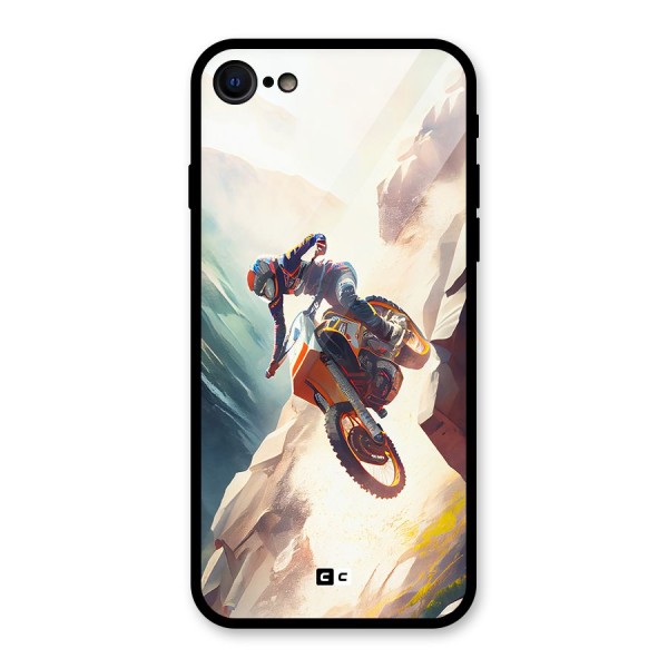 Mountain Biker Glass Back Case for iPhone SE 2020