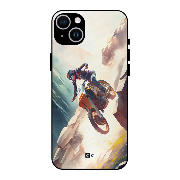 Mountain Biker Metal Back Case for iPhone 14 Plus