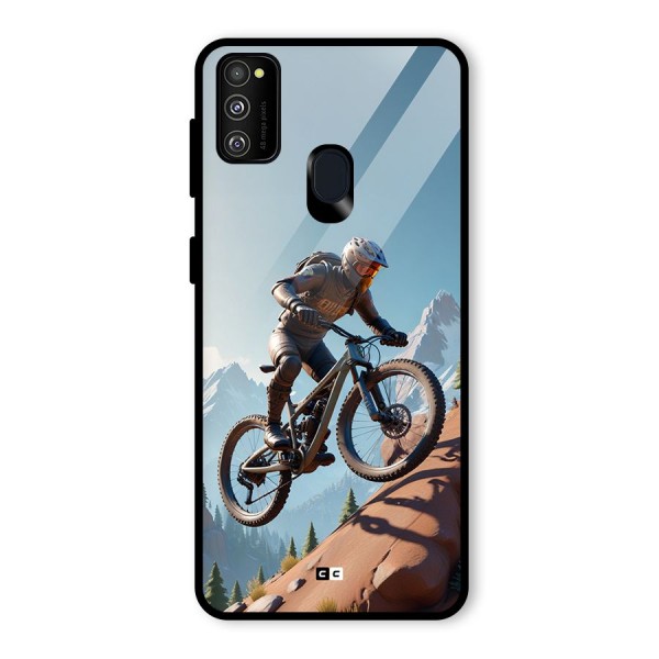 Mountain Rider Glass Back Case for Galaxy M21