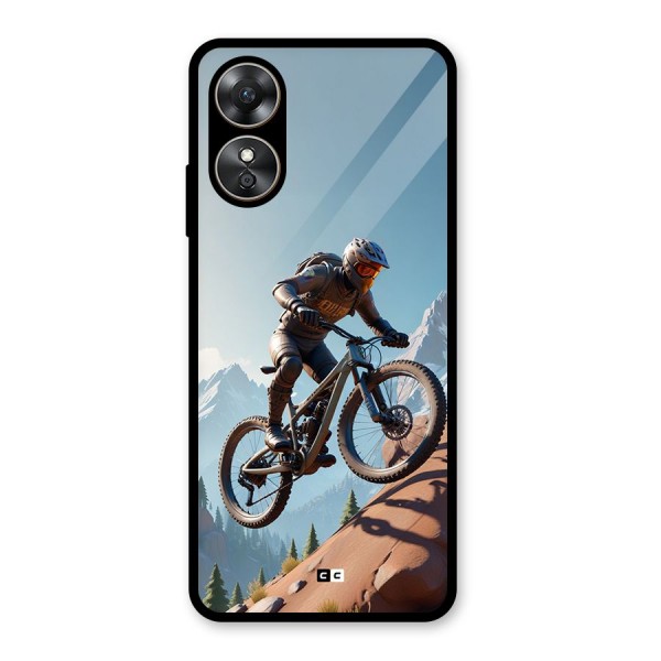 Mountain Rider Glass Back Case for Oppo A17