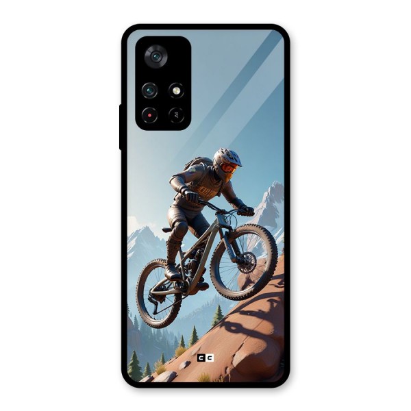 Mountain Rider Glass Back Case for Poco M4 Pro 5G