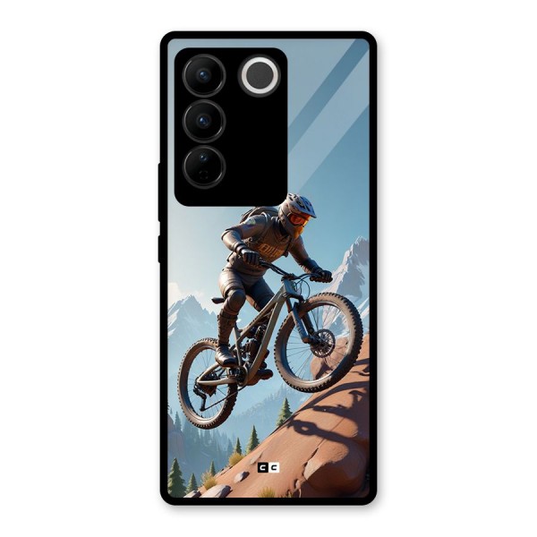 Mountain Rider Glass Back Case for Vivo V27 Pro