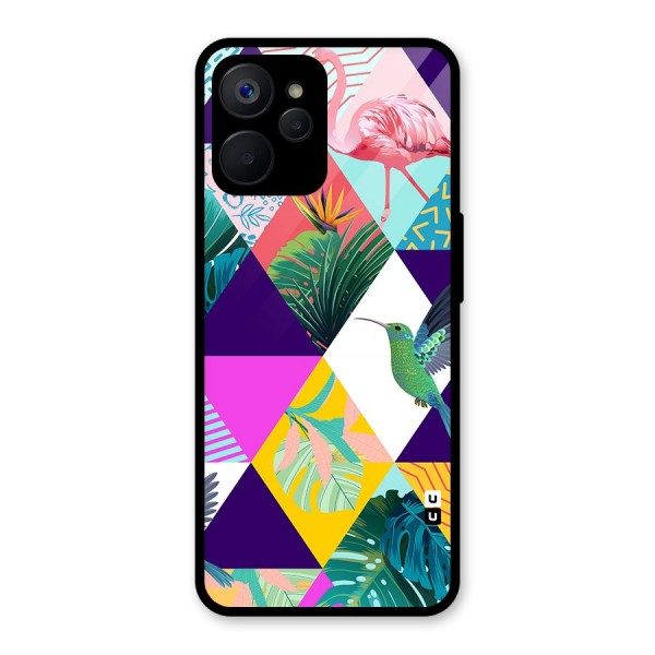Multicolor Exotic Seamless Pattern Glass Back Case for Realme 9i 5G