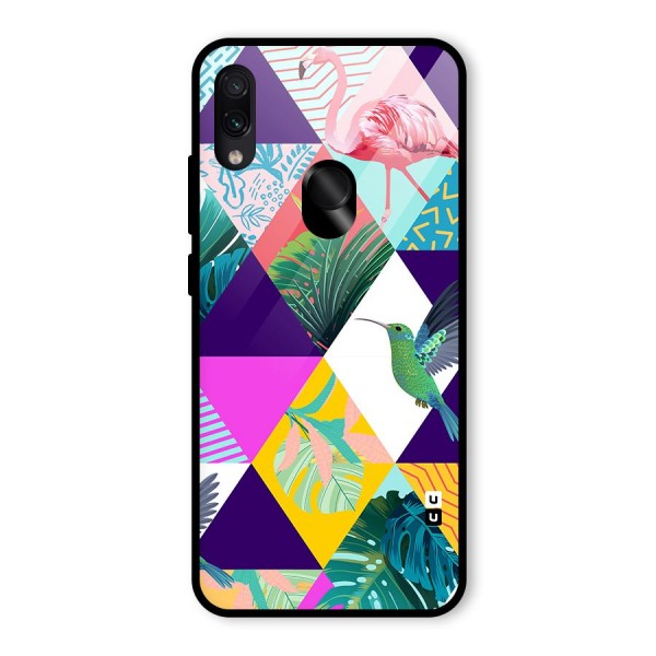 Multicolor Exotic Seamless Pattern Glass Back Case for Redmi Note 7S