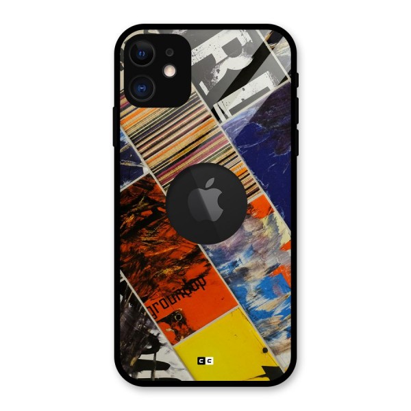 Multiple Textures Glass Back Case for iPhone 11 Logo Cut