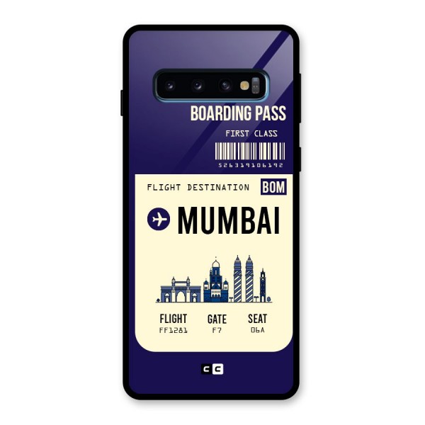 Mumbai Boarding Pass Glass Back Case for Galaxy S10