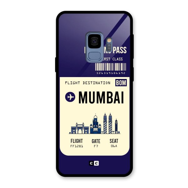 Mumbai Boarding Pass Glass Back Case for Galaxy S9