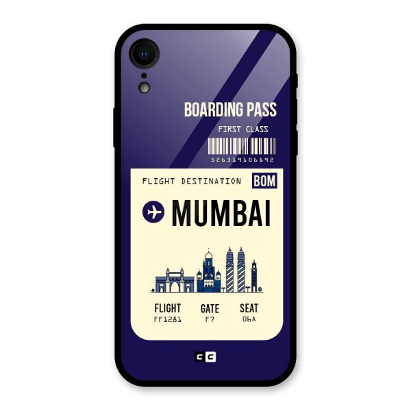 Mumbai Boarding Pass Glass Back Case for iPhone XR