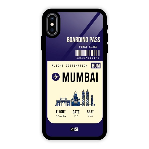 Mumbai Boarding Pass Glass Back Case for iPhone XS Max