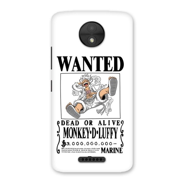 Munkey D Luffy Wanted  Back Case for Moto C