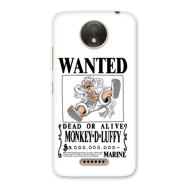 Munkey D Luffy Wanted  Back Case for Moto C Plus