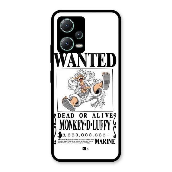 Munkey D Luffy Wanted  Glass Back Case for Poco X5