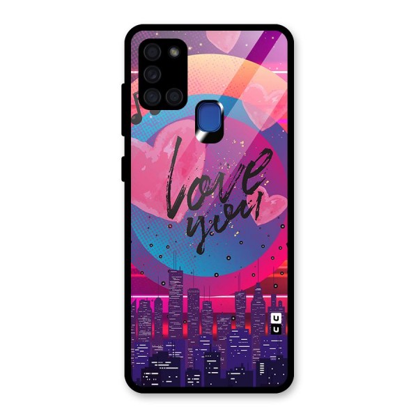 Music City Love Glass Back Case for Galaxy A21s