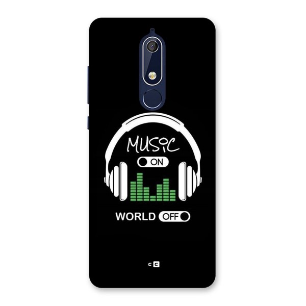 Music On World Off Back Case for Nokia 5.1