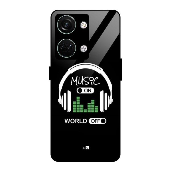 Music On World Off Glass Back Case for Oneplus Nord 3