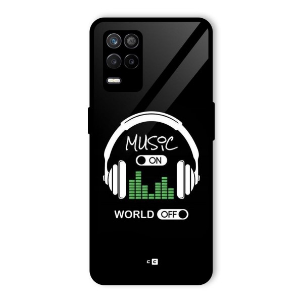 Music On World Off Glass Back Case for Realme 8s 5G